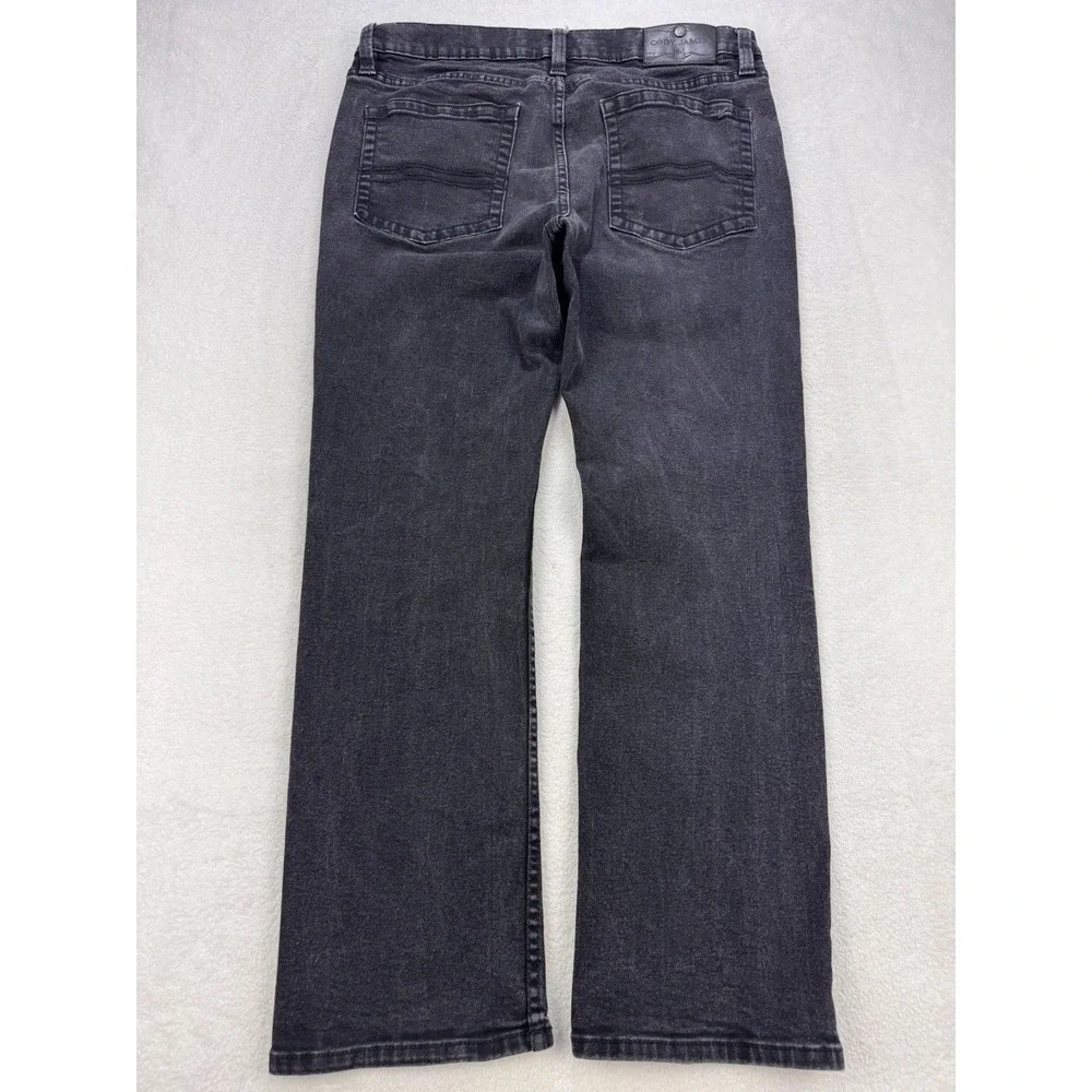 Cody James Jeans Men 36x30 Black Straight Stretch Distress‎ Denim Western